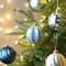 Christmas Ornaments Set, 16ct Navy Blue and Silver Shatterproof Fall Christmas Tree Decorations Ball Ornaments Bulk, 3.15 Inches Elegant Hanging Ornaments for Xmas Trees Decor